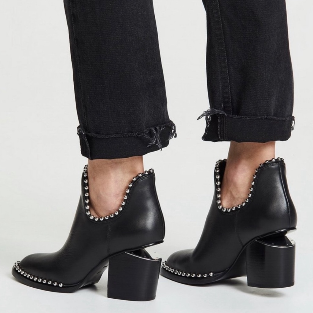 Alexander Wang Gabi Cut-Out Studded High Heel Booties